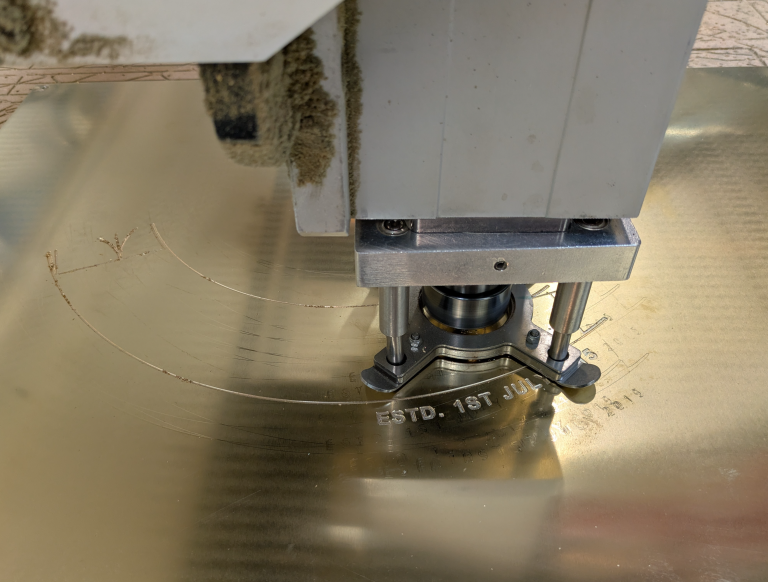 CNC Engraving Toolpath Example – Brass Sign