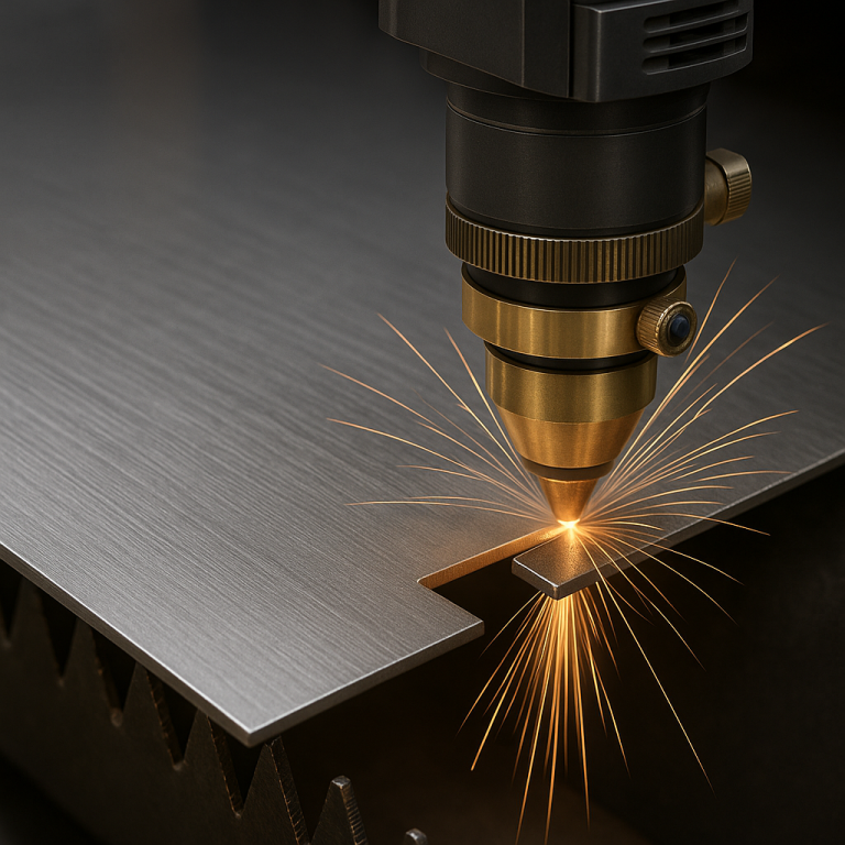 Laser cutting 1 mm aluminium sheet on fibre laser at MS Laser Services