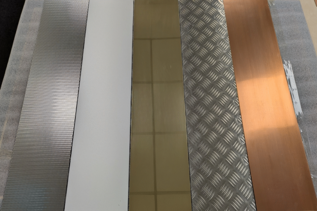 Aluminium, brass, copper and stainless steel sheets used for laser cutting